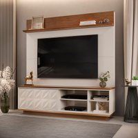 Estante Home para TV até 65 Polegadas 1 Portas de correr 3D Dj Moveis Davi Off Freijo