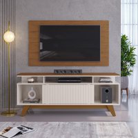 Rack com Painel para TV Lino até 50 Polegadas 2 Portas DJ Móveis Luke Freijó Off White