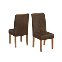 Conjunto Kit 2 Cadeiras de Jantar DJ Móveis Ayla Freijó Veludo Moca