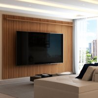 Painel para TV Até 80 Polegadas Leblon Ripado 1 Prateleira Nature - Panorama Móveis