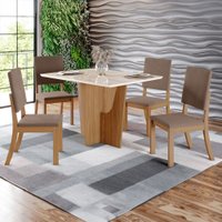 Mesa de Jantar 4 Lugares Antonella com Vidro