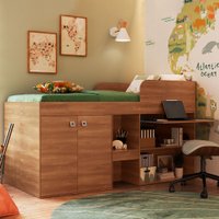 Cama de Solteiro Multifuncional Monterey 2 Portas Nogal - Art In Móveis