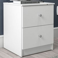 Mesa de Cabeceira Benfácil 2 Gavetas Branco - Politorno Branco