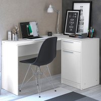 Mesa Escrivaninha Moscou 1 Porta 1 Gaveta Branco - Politorno Branco