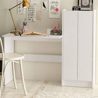 Mesa Escrivaninha Manaus 2 Portas 2 Prateleiras Branco - Politorno Branco