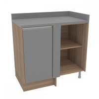 Armário de Cozinha Campanele 1 Porta Castanho/Cinza - Politorno Cinza