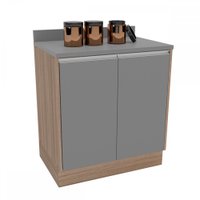 Armário de Cozinha Campanele 2 Portas 1 Prateleira Castanho/Cinza - Politorno Cinza