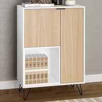 Aparador Cayman 2 Portas 1 Prateleira Branco/Legno Salinas - Politorno Marrom
