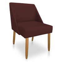 Cadeira Poltona Juliana Suede Marsala Pés Palito Castanho - Pallazio