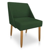 Cadeira Poltona Juliana Suede Verde Pés Palito Castanho - Pallazio