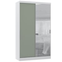 Guarda Roupa Modulado 134,50cm 2 Portas de Correr com Espelho Alpes Luciane Móveis