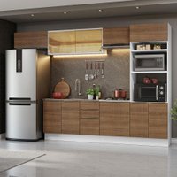 Armário de Cozinha Completa 330cm Branco/Rustic Stella Madesa 04