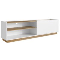 Rack Asti Branco com Oak com Rodapé e Porta Basculante