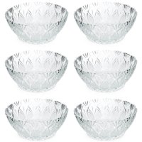 Kit 6 Bowls de Vidro Tigelas 350ml Potes para Sobremesa King Lyor Transparente