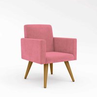 Poltrona Decorativa Cadeira Escritório rosa