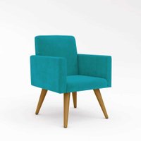 Poltrona Decorativa Cadeira Escritório azul Turquesa