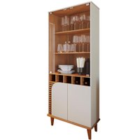 Cristaleira 2 Portas 5 Nichos Jurere Freijo Off White Matte CLB