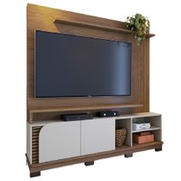 Estante Home Para TV 75 Polegadas Jurere Amendoa Off White Matte CLB