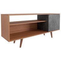 Rack Para TV 42 Pol 136 cm 1 Porta R1486 Amendoa Marmore Lunar Tecno Mobili