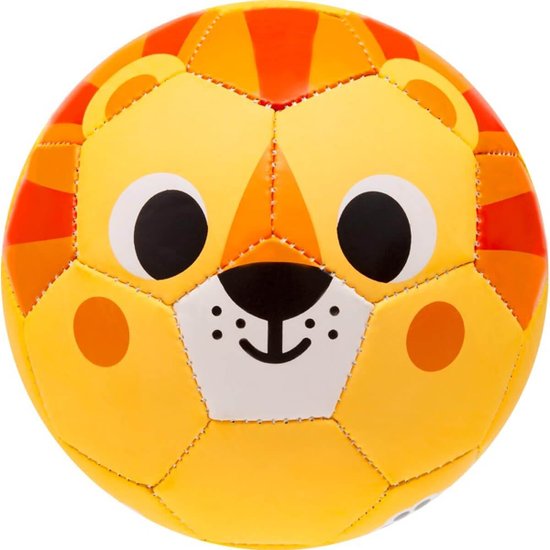 Bola de Futebol Infantil Buba Zoo +12m Estampa Divertida Leãozinho 13cm Amarelo