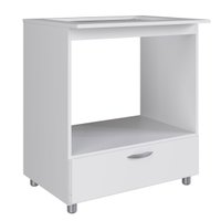 Balcão com Gaveta para Cooktop 4 Bocas Forno Elétrico Branco