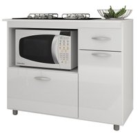 Balcão Multiuso para Cooktop 5 Bocas e Forno Elétrico Branco