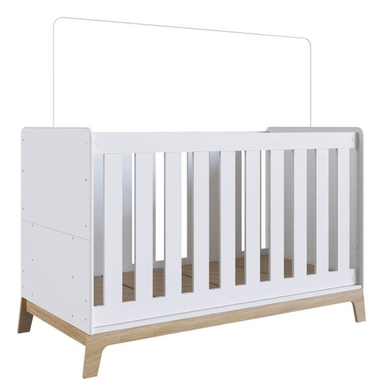 Berço 3 em 1 Branco Itapuã Linha Favo de Mel Completa Móveis
