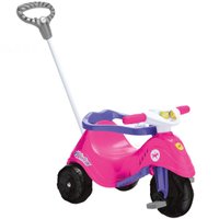 Triciclo Infantil com Empurrador Menina Lelecita Rosa Calesita