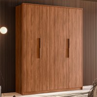 Guarda-Roupa Casal Attore 4 Portas 3 Gavetas Nogueira Touch - Demóbile