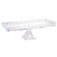 Travessa com Pé Boleira de Cristal 33x15x10cm Lyor Bandeja Servir Dragon Decorativa
