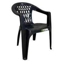 Cadeira De Plástico Duo Bella Com Braço Preto