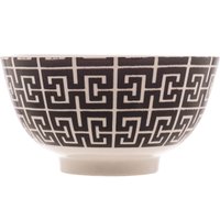 Bowl de Porcelana Lyor 410ml Egypt Preto Decorado Cumbuca Caldos Sobremesas