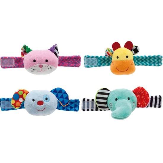 Pulseirinha Happy Zoo Buba Chocalho de Pulso para Bebê +3m Sortido Animais