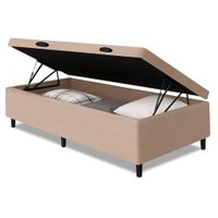 Cama Box com Baú Solteiro 0,88m com 41cm de Altura Prince Bege