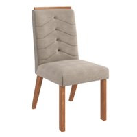 Cadeira estofada para mesa de jantar Zamarchi Canela/Palha