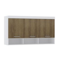 Armário Aéreo Maleiro Modulado 145cm 3 Portas Alpes Luciane Móveis Branco/Avela