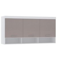 Armário Aéreo Maleiro Modulado 165cm 3 Portas Alpes Luciane Móveis Branco/Cinammon