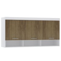 Armário Aéreo Maleiro Modulado 165cm 3 Portas Alpes Luciane Móveis Branco/Avela