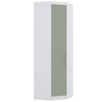 Guarda Roupa de Canto Diagonal Modulado 70cm 1 Porta Alpes Luciane Móveis Branco/Verde