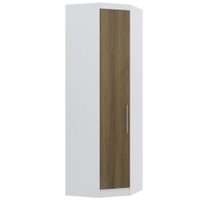 Guarda Roupa de Canto Diagonal Modulado 70cm 1 Porta Alpes Luciane Móveis Branco/Avela