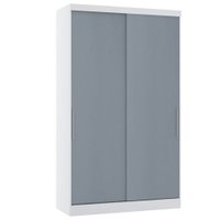 Guarda Roupa Modulado 134,50cm 2 Portas de Correr Alpes Luciane Móveis Branco /Grey Sky