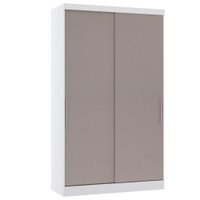 Guarda Roupa Modulado 134,50cm 2 Portas de Correr Alpes Luciane Móveis Branco/Cinammon