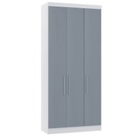 Guarda Roupa Modulado 101,50cm 3 Portas Alpes Luciane Móveis Branco/Grey Sky