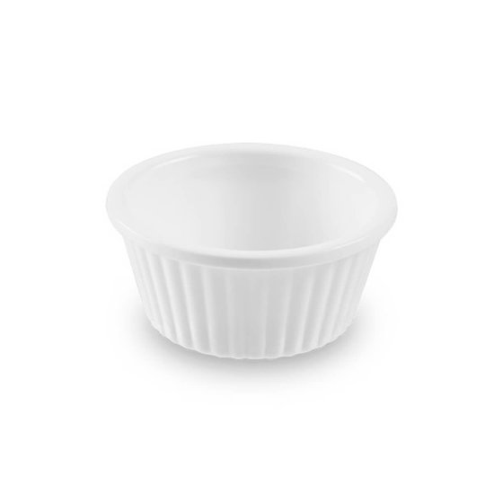 Ramekin Canelado Melamina 30ml Bar Lancheria para Molhos Maionese Katchup Mostarda Branco