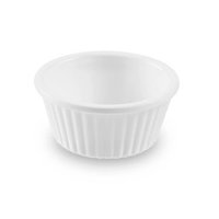 48 Ramekins Canelado Melamina 30ml Branco para Molhos Maionese Katchup Restaurante Branco