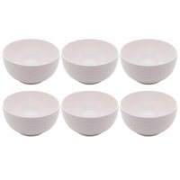 6 Tigelas de Porcelana Brancas Lyor 400ml Bowls Açaí Sobremesa Caldos Sopas Branco