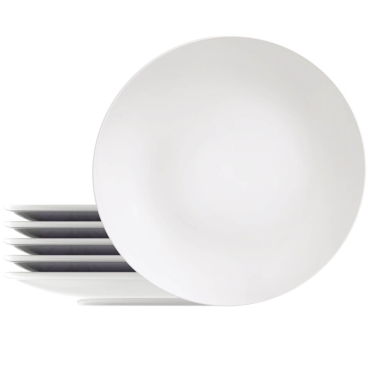 Conjunto 6 Pratos de Porcelana Tramontina Sophia 28cm Rasos Brancos de ...