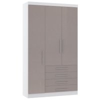 Guarda Roupa Modulado 132cm C/ 3 Portas e 4 Gavetas Alpes Luciane Móveis