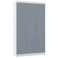Guarda Roupa Modulado 132cm 3 Portas e C/ 4 Gavetas Alpes Luciane Móveis