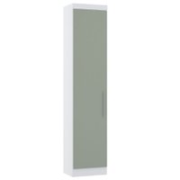 Guarda Roupa Sapateira Modulado 50cm 1 Porta Alpes Luciane Móveis Branco/Verde